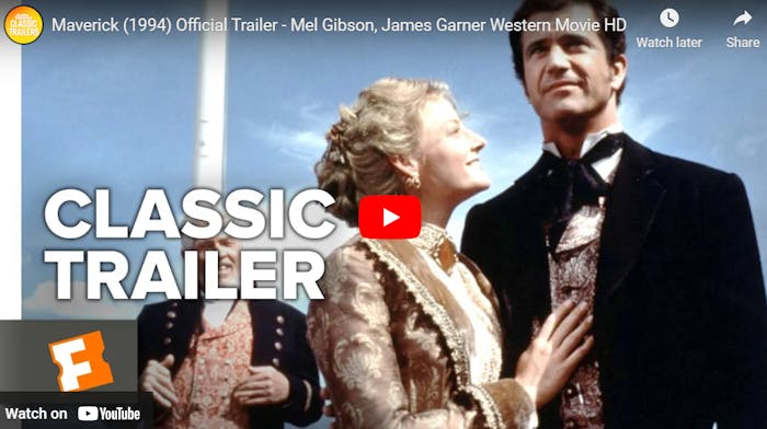 Maverick movie trailer with mel gibson