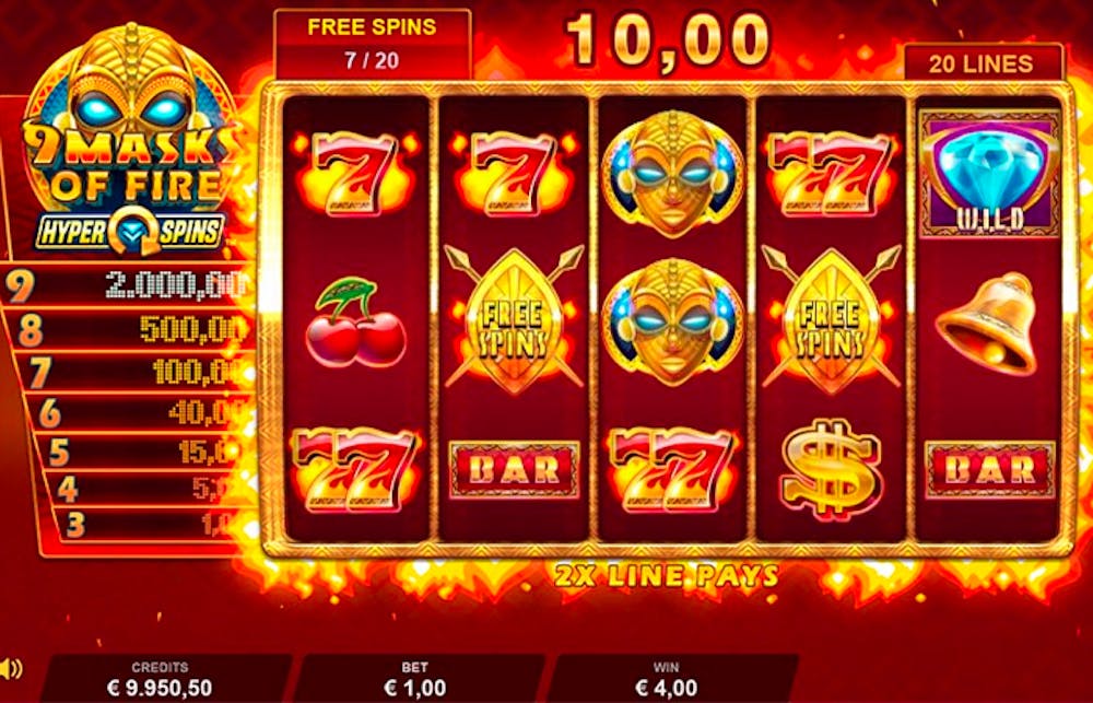 9 masks of fire slot