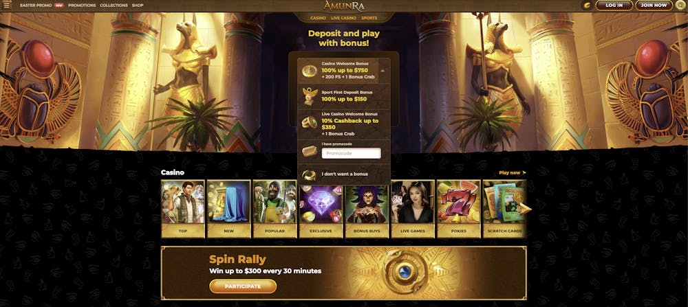 amunra casino home page