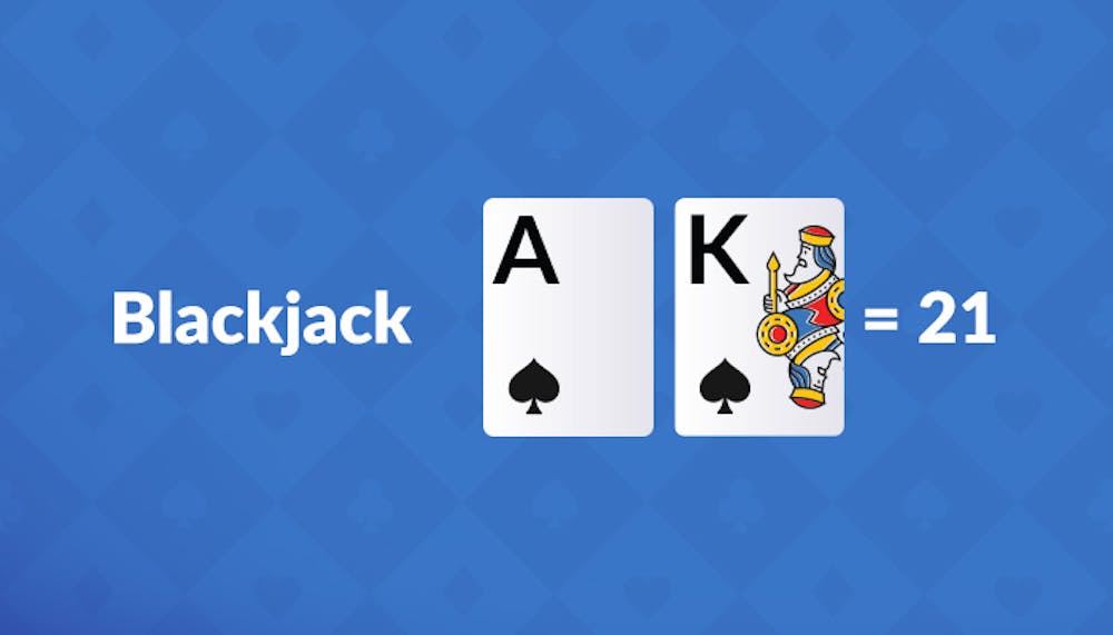 blackjack hand with ace and king
