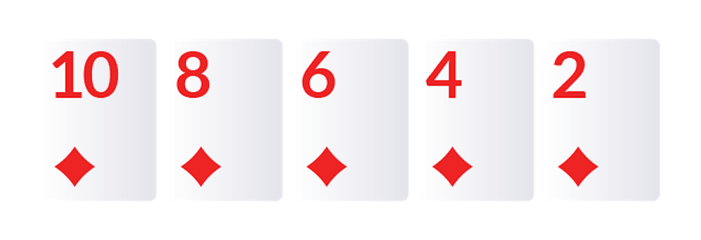 flush hand in poker with all suited diamonds