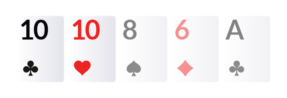 one pair poker hand with a pair of 10s