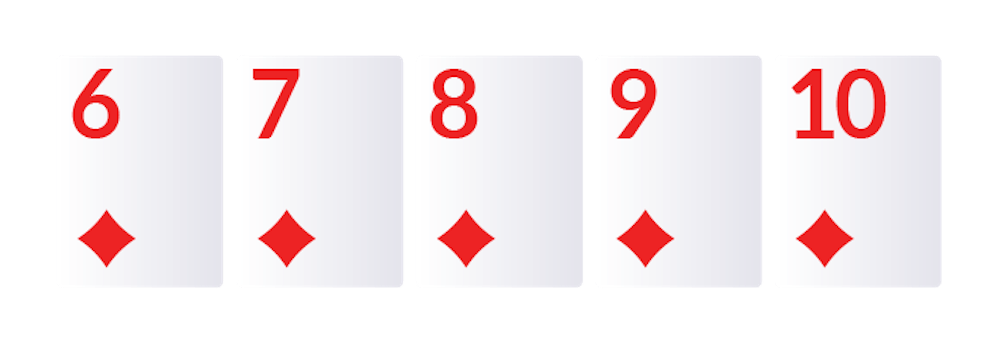 straight poker hand with 6 7 8 9 10