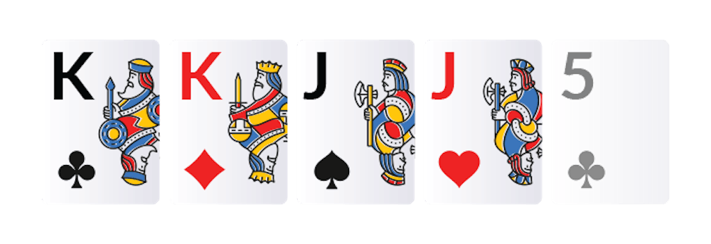 two pair hand in poker with two kings and two jacks