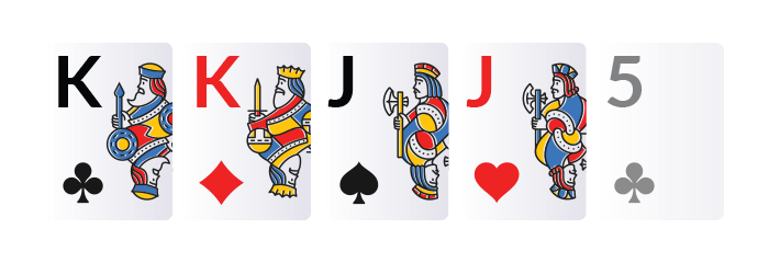 two pair hand in poker with two kings and two jacks