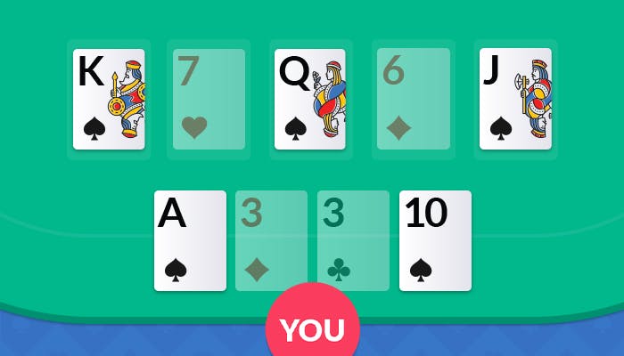 making a hand in omaha with 2 hole cards and 3 community cards