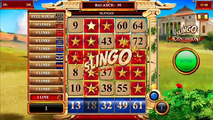 Slingo Centurion playing grid