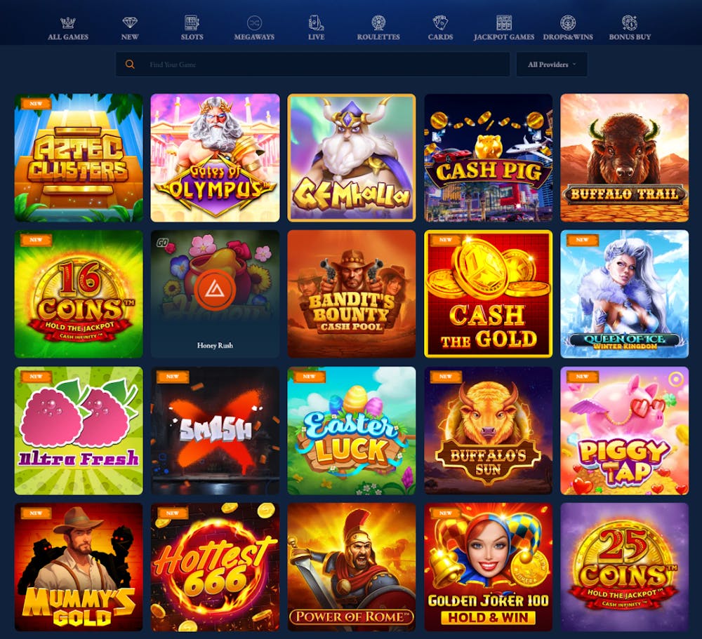 Axe Casino games selection