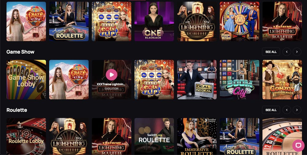 bet and play live casino