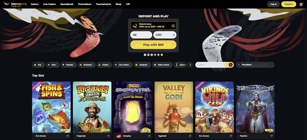 boomerang casino home page