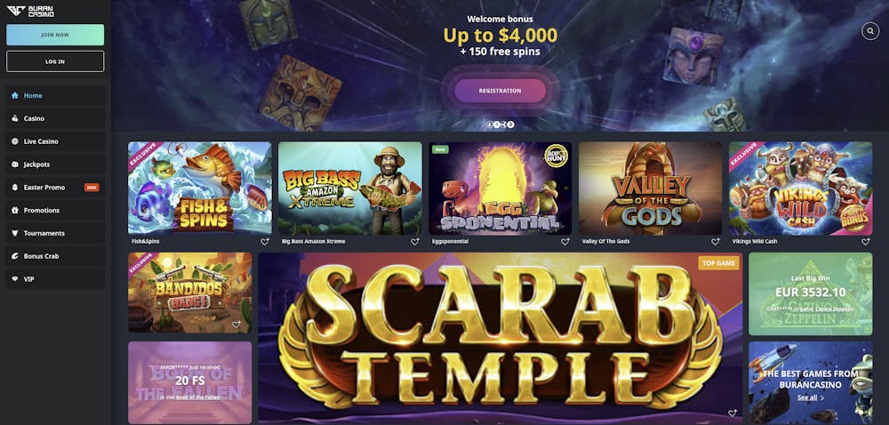 buran casino home page