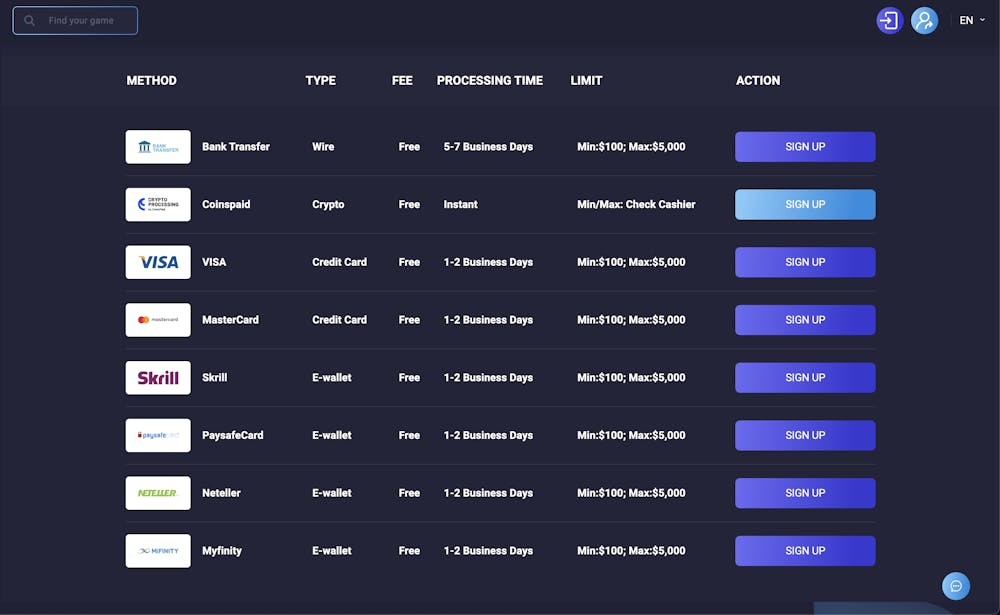 casino jax withdrawal methods