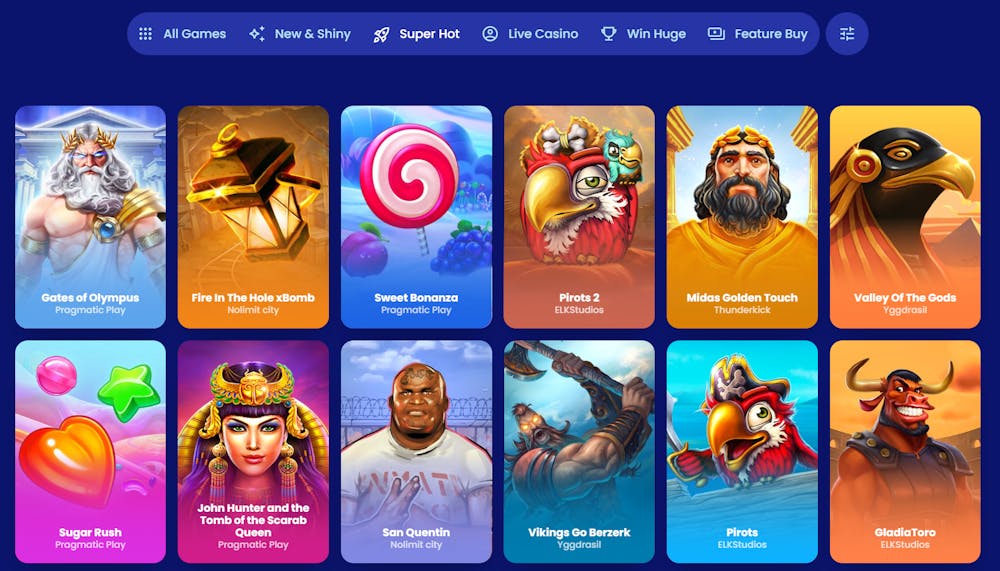 Casoo Casino games selection