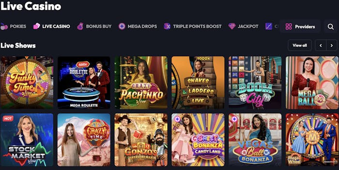 collectionofthemostpopularlivecasino games at spin fever