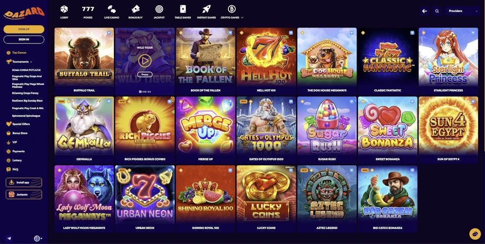 dazard casino games