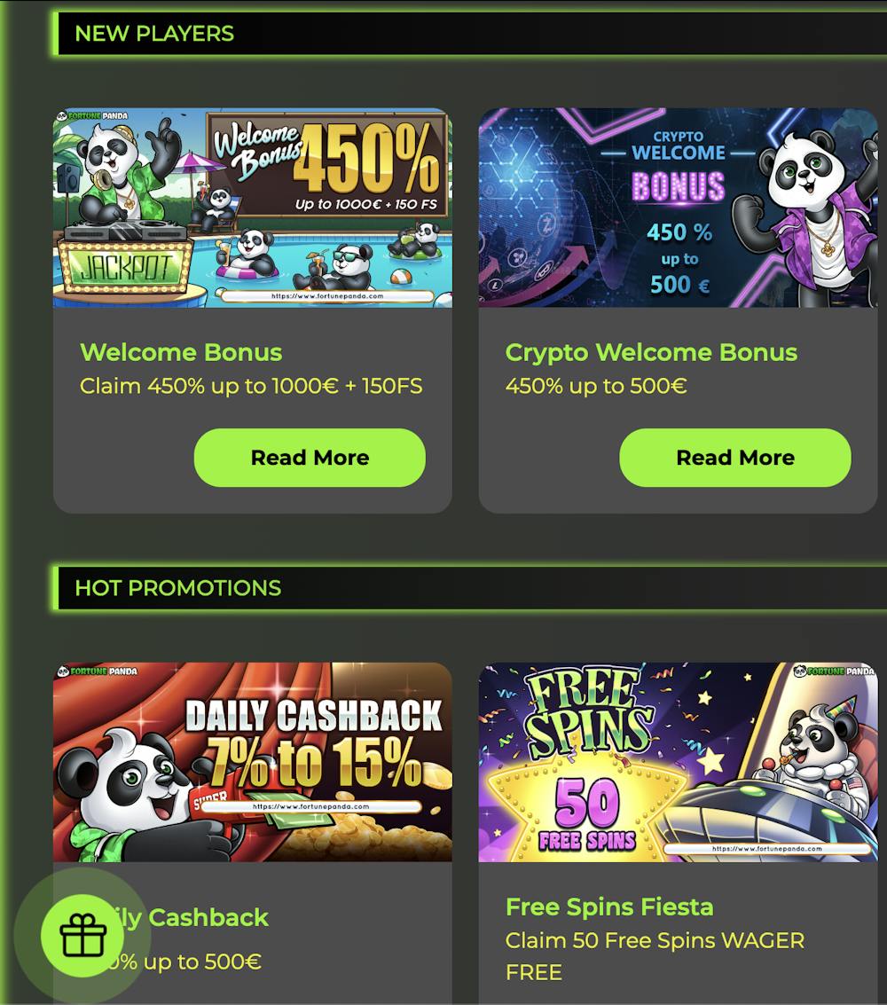 fortune panda casino deposit bonus