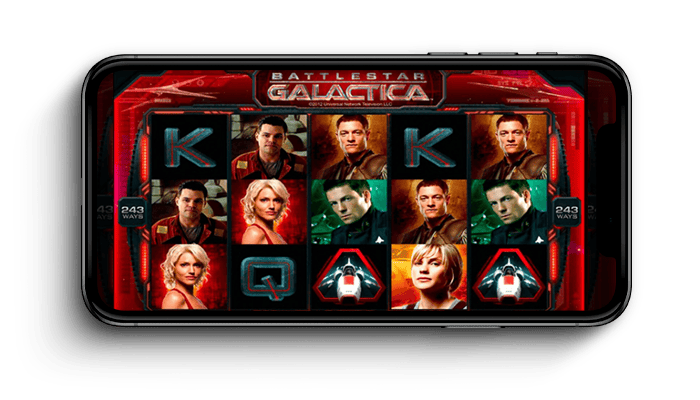 mobile screen loaded with battlestar gallactica
