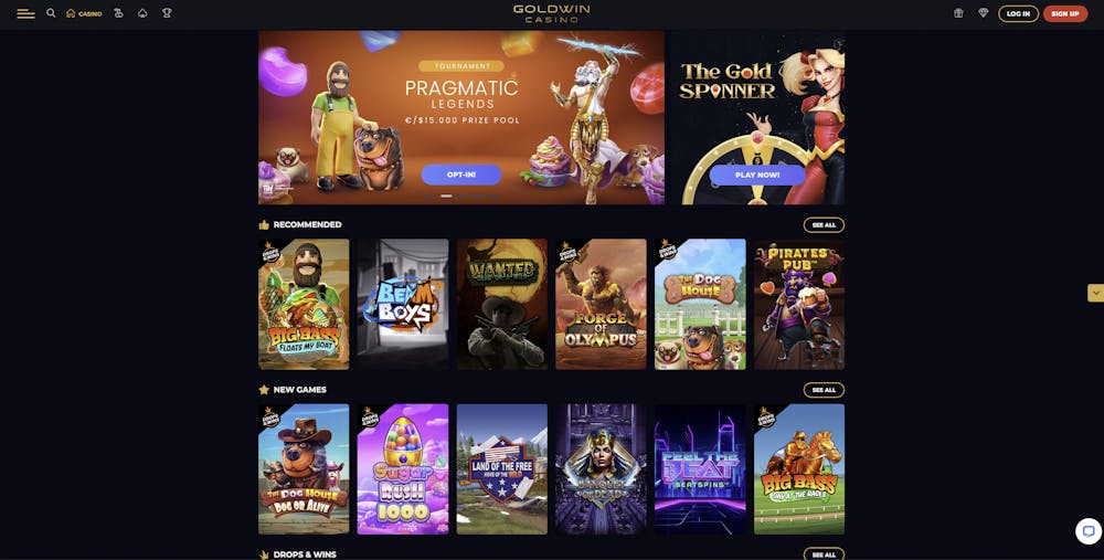 goldwin casino home page