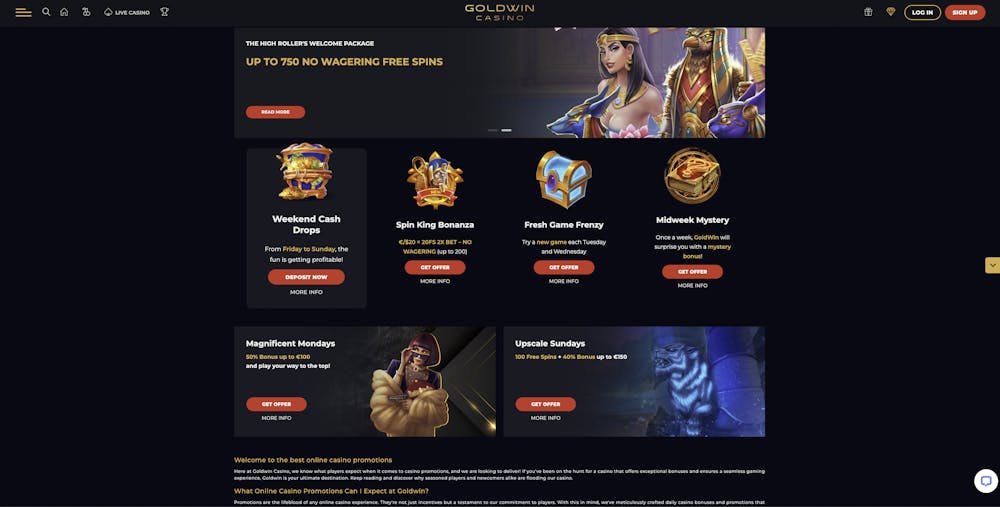 goldwin casino sign up bonus