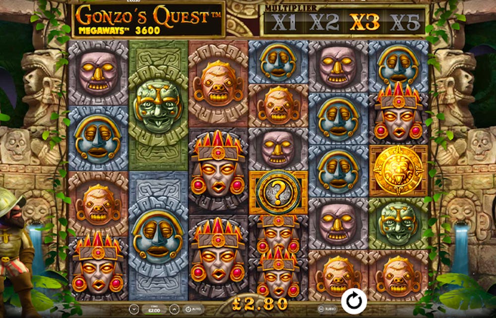 gonzos quest megaways game with symbols and multiplier