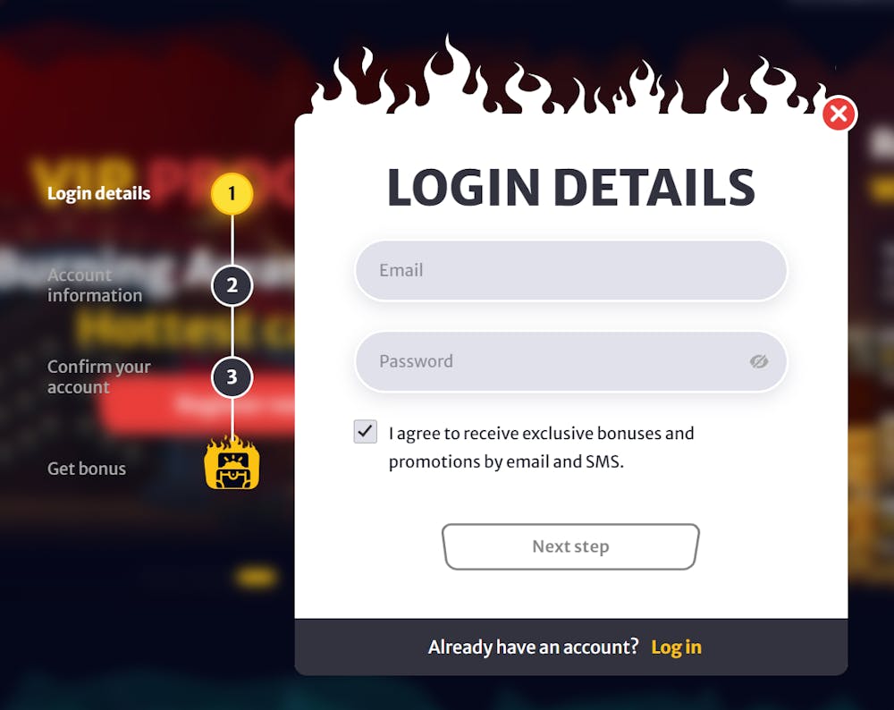 account signup at Hellspin Casino