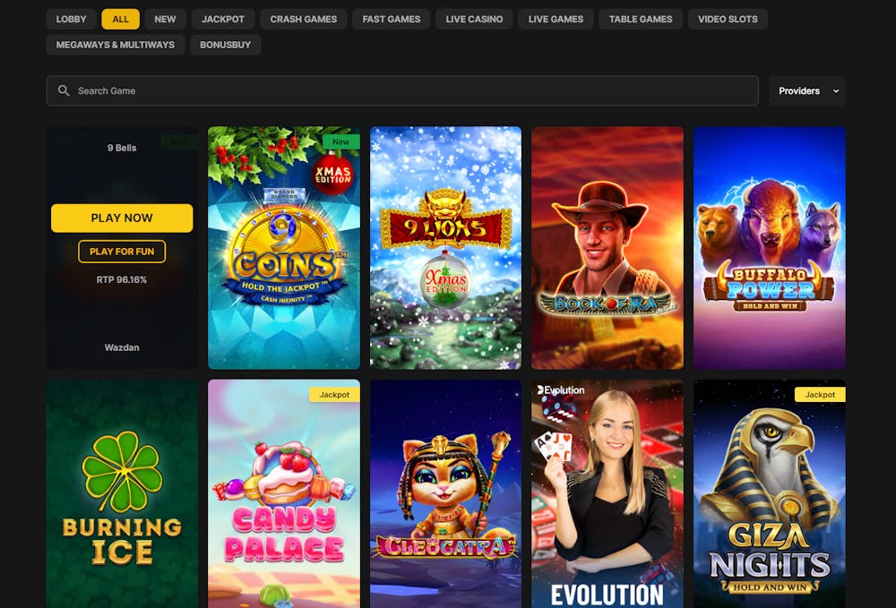 horus casino games selection