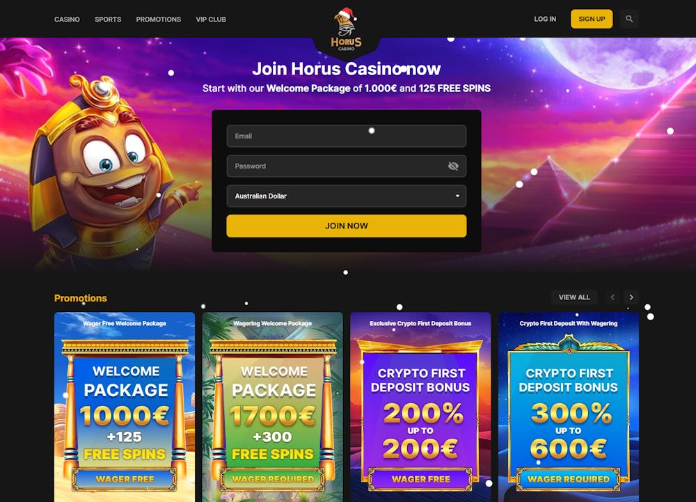 horus casino home page