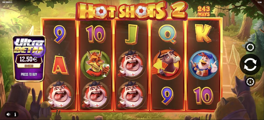 Volatility in Hot Shots 2 is rated high, favouring players with a larger bankroll that like a riskier pokie.