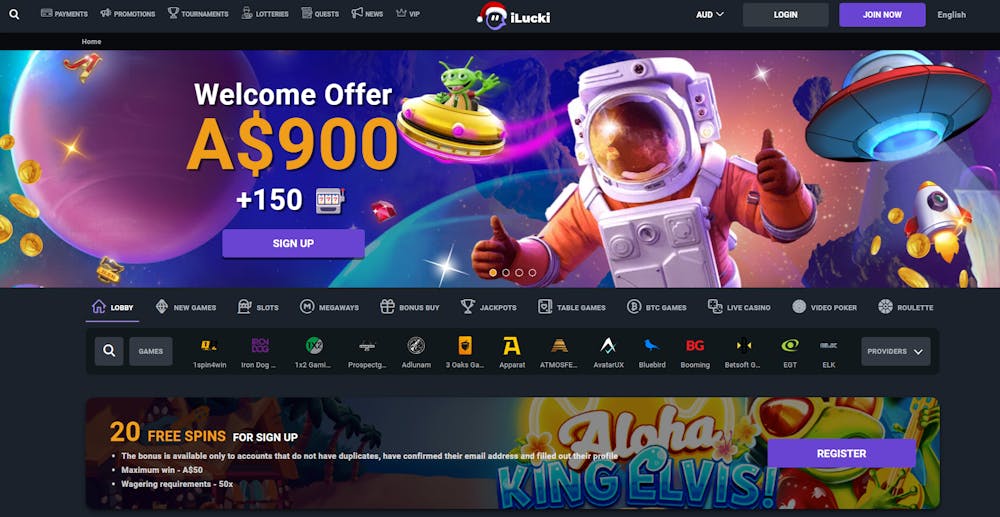 iLucki Casino homepage