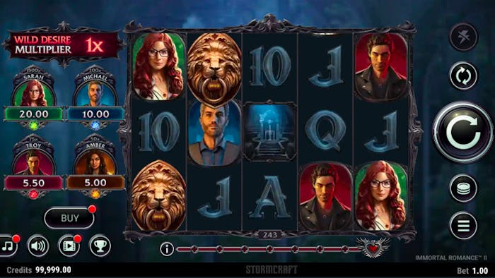 A dark, gothic-themed pokie screen