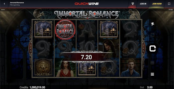 Immortal Romance slot game by Microgaming