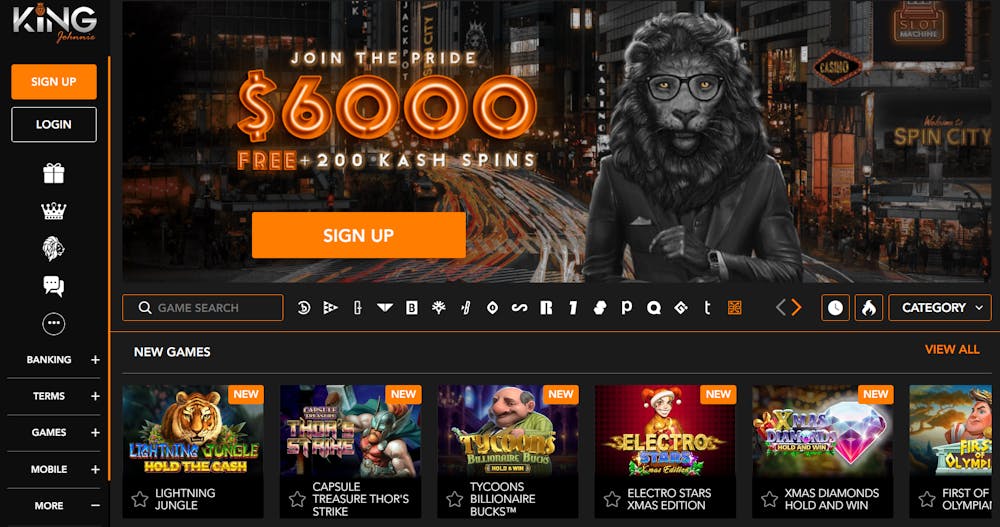 king johnnie casino home page