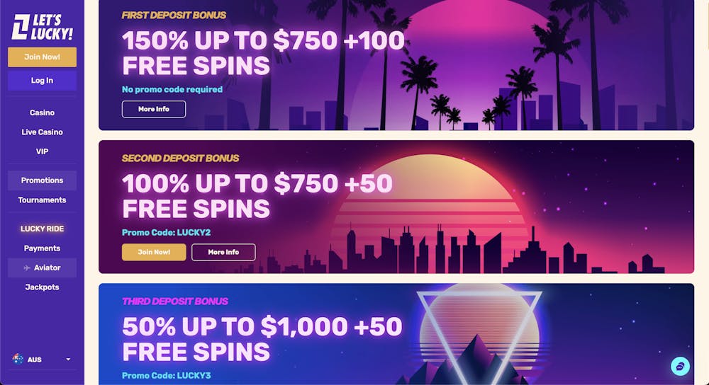 letslucky casino sign up bonus