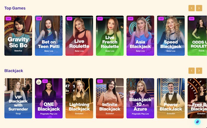 lets lucky live casino games