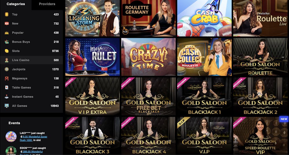 librabet casino live casino game selection