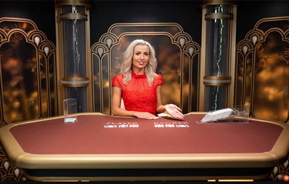 female live dealer at a new lightning baccarat table