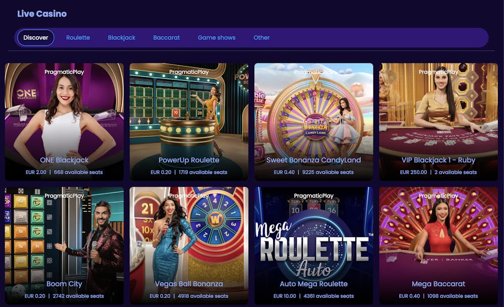 live casino games at bitdreams casino including roulette