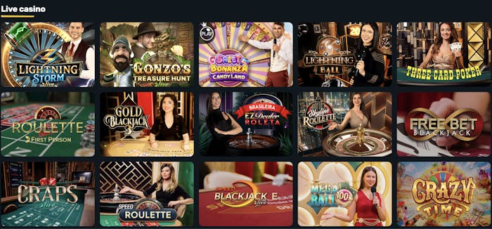 live casino games available at campeon bet casino
