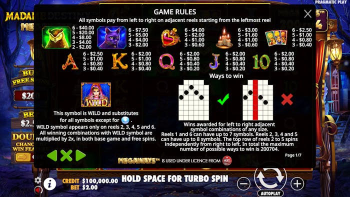 madame destiny megaways slot