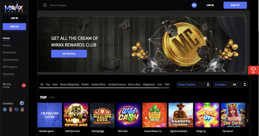 mirax casino home page