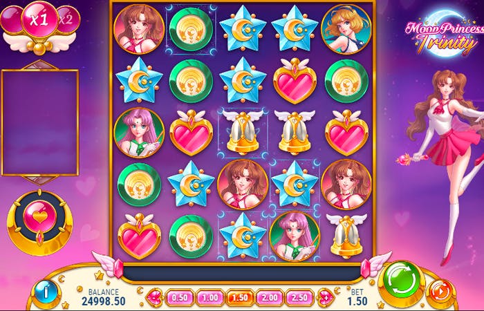 moon princess grid style pokie reel