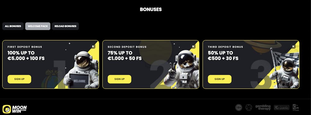 moonwin casino signup bonus