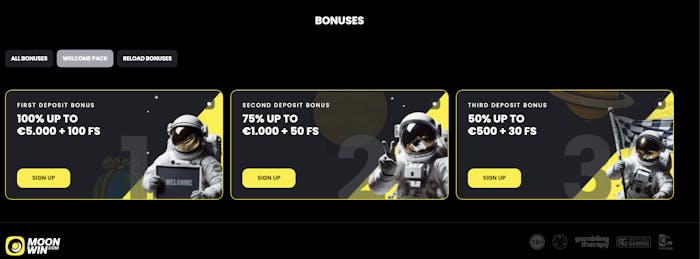 moonwin casino signup bonus