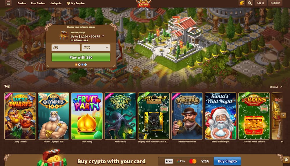 My Empire Casino homepage