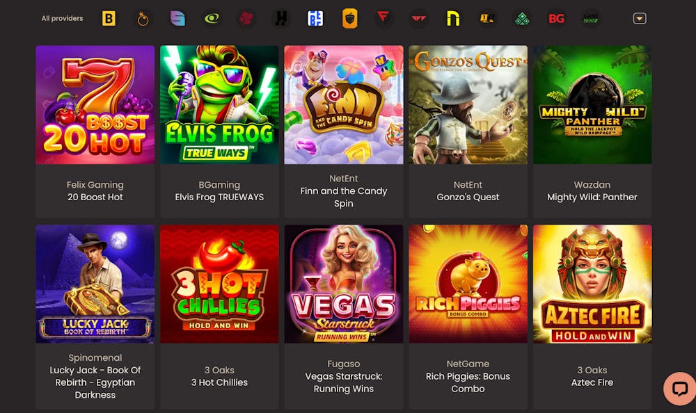 National Casino games selection