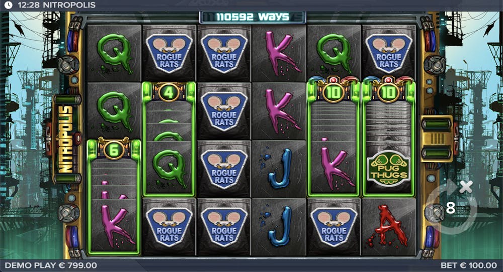 Nitropolis colossal symbols