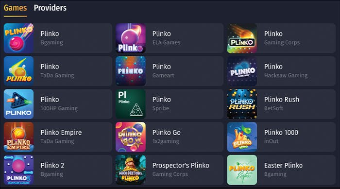 List of Plinko games available at WinShark Casino