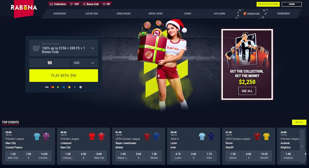 Rabona Casino main page