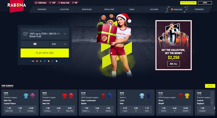 Rabona Casino main page