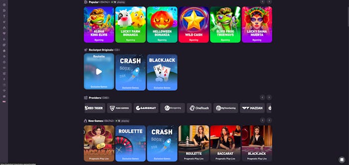 rocket pot casino games